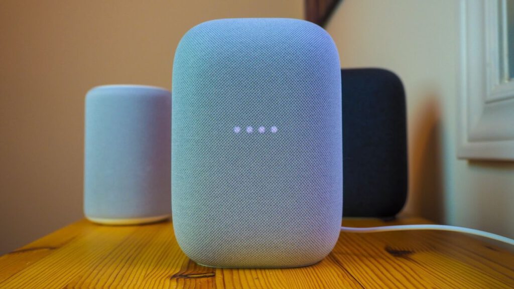 Nest speakers light up with Gemini colors, making it look new again