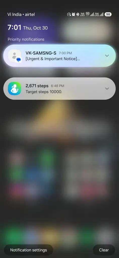 Samsung One UI 8.5 Leak Shows Priority Notifications in Action