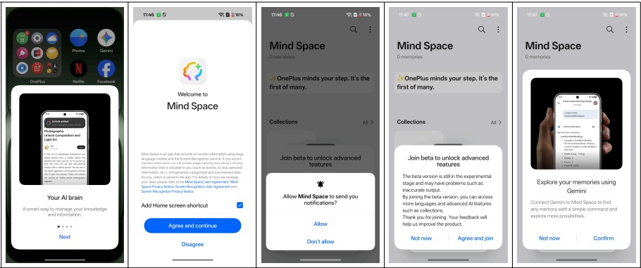 Mind Space app in OxygenOS 16 bridges OnePlus AI with Gemini for inspiration